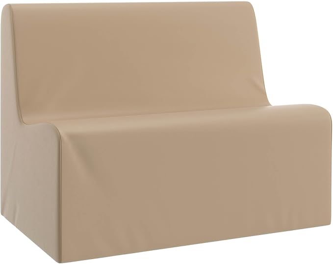Children's Factory Large Contour Sofa, Mix-and-Match Kids Chairs, Sofas, Corner Ottomans and Cubes, Foam-Filled and Water-Resistant, Flexible Seating for Classroom Elementary, Sand Kids Couch