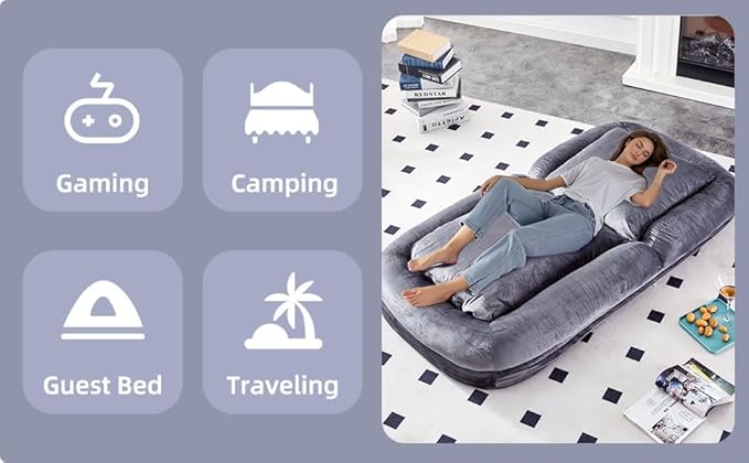 Stylish Grey Floor Lounge Chair - Versatile Folding Sofa with 5 Adjustable Positions for Comfort & Relaxation!