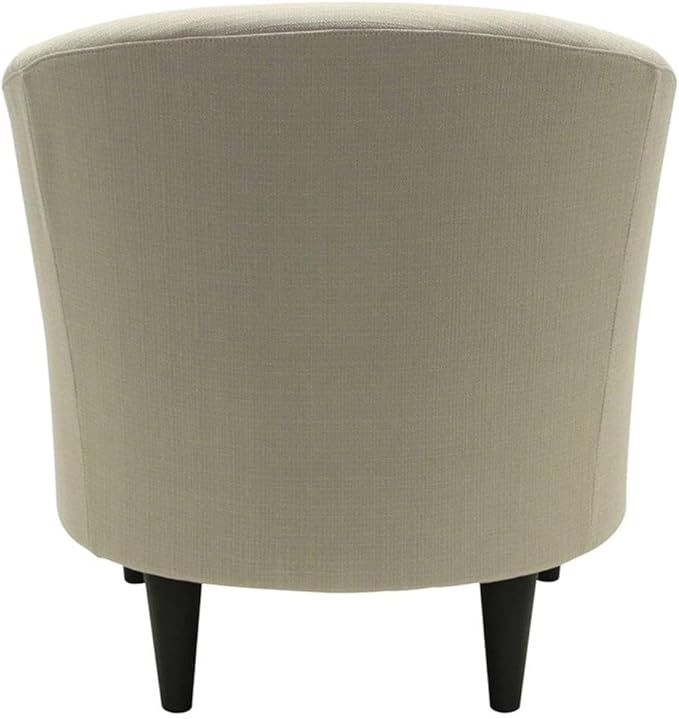 Pemberly Row 17.5" Traditional Fabric Club Chair in Beige Finish