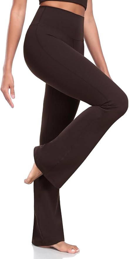 HeyNuts Harmony Flare Leggings 29"/30.5"/32.5"/34.5", High Waisted Tummy Control Wide Leg Bootcut Yoga Pants Lounge Soft