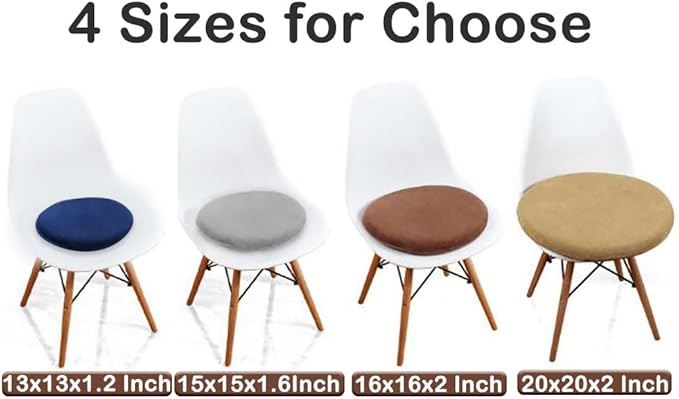Sigmat Memory Foam Seat Cushion Anti-Slip Soft Round Stool Cushion Chair Pad 16 Inch Camel