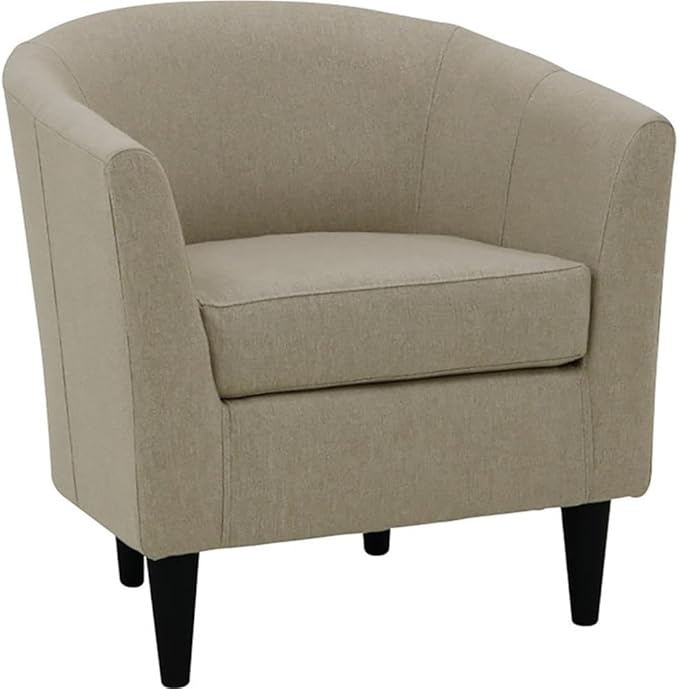 Pemberly Row 17.5" Polyester Fabric Club Chair in Taupe Brown