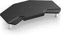 AFOOYO Monitor Stand Riser Black,Plane Wing-Shaped Sturdy Computer Stand Ergonomic Desk Organizer Riser Wood Monitor Stand with Drawer for Laptop, Computer,16.5 Inch
