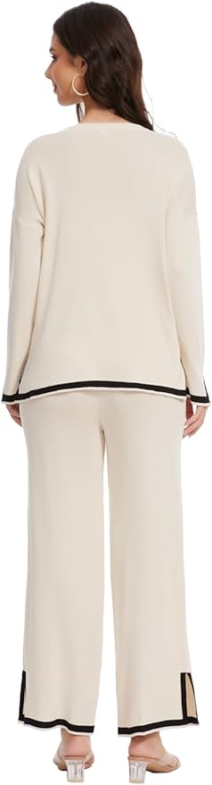YOKGO Petite Lounge Sets for Women Long Sleeve Sweater Pajama Sets Sweatsuits 2 Piece Pant Sets Tracksuit Travel Outfits