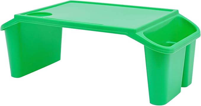 Kids Lap Desk Tray with Side Pockets, Plastic Breakfast Laptop Trays Kids Activity Lap Desk Tray Portable Bed Table Lap Desk for Kids Students Work Study School Classroom (6Pcs, Green)
