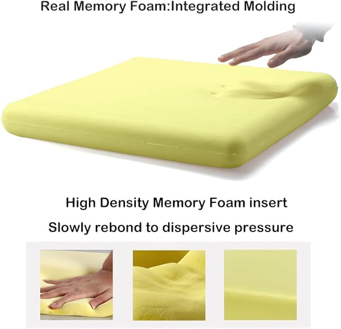 Sigmat Recliner Cushion for Elderly with Memory Foam 20x20x3 Inches Large Square Seat Cushion for Recliner Chair, Floor Pillow, Truck Seat Cushion Coffee