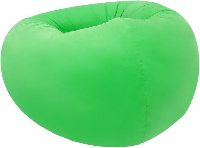 DYRABREST 6 Pcs Bean Bag Chairs for Adults, Inflatable Chairs with Foot Pump, Folding Blow Up Couch, Flocking Portable Lazy Sofa for Movie Night, Living Room, Camping, 220 lbs Load Capacity (Green)