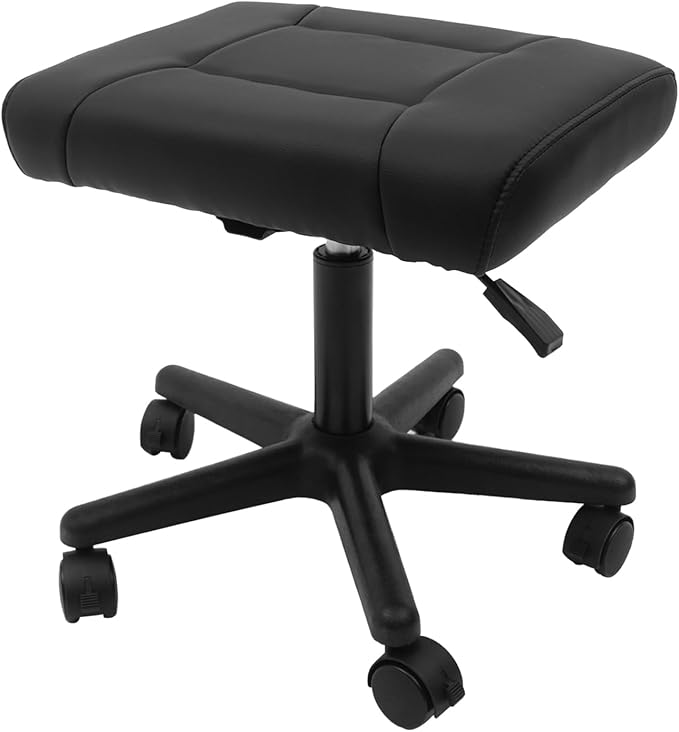Mobile Footrest, 15.75-20in Height Adjustable Portable Foot Rest Stool, Multi-Use Stool with Lockable Wheels Under Desk Leg Rest Rolling Chair for Office, Home