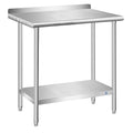 PIUMACU Stainless Steel Table, Stainless Table for Prep & Work, 30 x 18 Inch Commercial NSF Steel Metal Table for Restaurant Kitchen Hotel Garage (+ Backsplash)