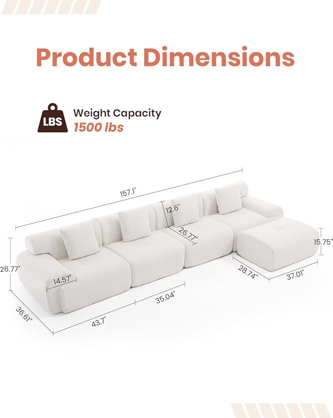 MastonHome Soft Boneless Lounge Couch for Apartment Living, Ideal for Renters & Small Homes, Casual Seating for Relaxing in Living Rooms