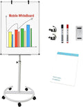 BEST BOARD Mobile Dry Erase Board 36x24 Inches – Adjustable Rolling Whiteboard on Wheels, Stand Easel with Markers & Eraser, Includes 25-Sheet Paper Pad for Office, Classroom