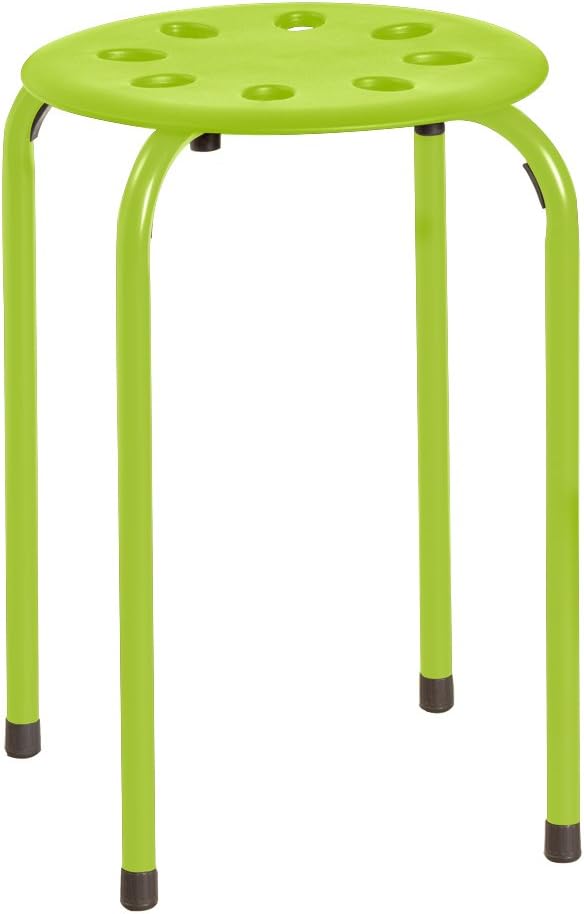 Norwood Commercial Furniture Stacking Stools for Kids and Adults, 17.75" Standard Height Portable Nesting Office and Classroom Stools, Assorted Color, Pack of 5