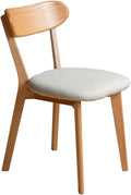 Bamskov 100% Solid Oak Wooden Dining Chairs - Practical Kitchen Chairs with Upholstered Cushion - Wood Chair for Dining Room, Kitchen (1, Natural with White Cushion)