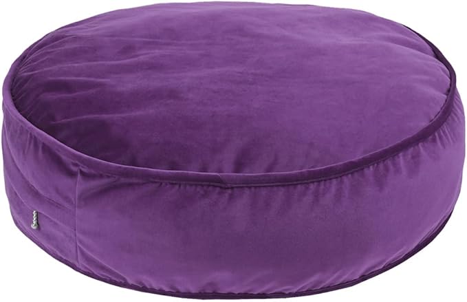 YIUOR Round Floor Pillow Cover Velvet Throw Seating Pouf Yoga Meditation Cushion Plush Case Reading Room Decor Cover Only (25.6IN, Purple)