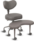 Pipersong Meditation Cross Legged Chair PRO, ADHD Chair with Height Adjustable Backrest, Criss Cross Desk Use with Footrest and Wheels for Home Office, Flexible Design for Fidgety Sitters, Gray