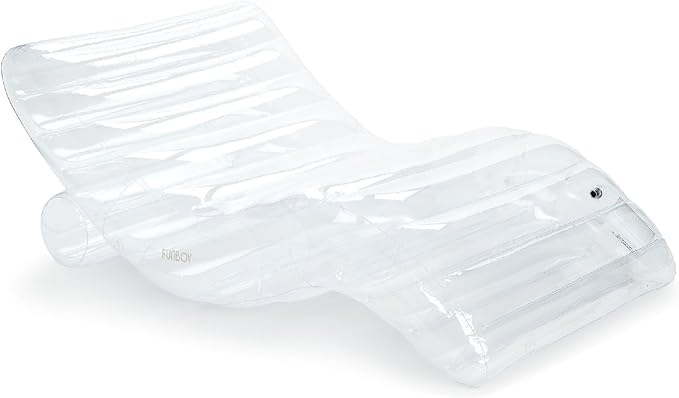 FUNBOY Giant Super Clear Chaise Lounger Pool Float, 1-2 Person Size