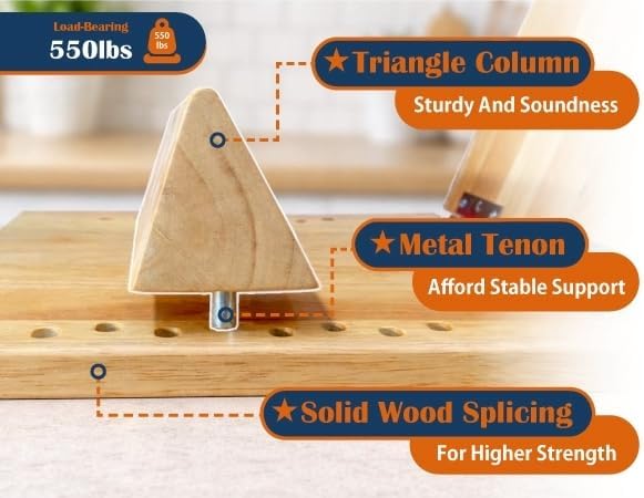 KIJO Studio Professional Wooden Calf Stretcher Slant Board 550 lbs Weight Capacity 16-Angle Adjustable Incline Calf Stretch Slant Board for Calf Stretching Exercise Squat & Physical Therapy Non-Slip