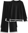 YOKGO Petite Lounge Sets for Women Long Sleeve Sweater Pajama Sets Sweatsuits 2 Piece Pant Sets Tracksuit Travel Outfits