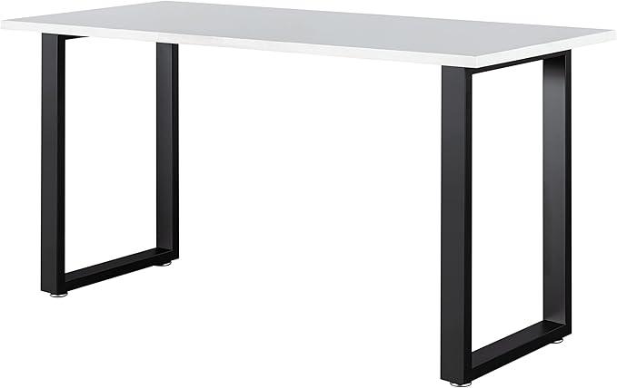 LCSDLHLSY Metal Table Legs 28 inch Height x 24 inch Wide with Adjustable Protector Feet, Industrial & Rustic Style Heavy Duty Metal Furniture Legs for Desk/Table, (Bear Up to 800lb), Black, Set of 2