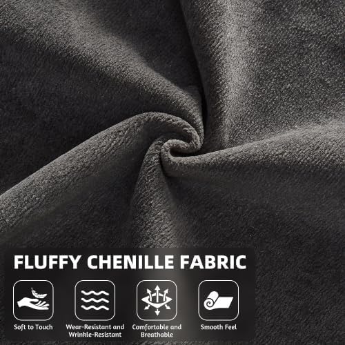 87" Foldable Floor Couch, 3-Seat Convertible Sleeper Sofa with Removable Backrests and 2 Soft Pillows, Chenille Fabric, for Living Room, Bedroom, Apartment, No Assembly Required, Dark Grey