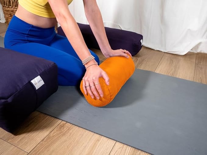 Sol Living Yoga Bolster Pillow Rectangular Meditation Cushion Cotton Meditation Accessories for Restorative Yoga Meditation Pillow Yoga Pillow Firm Body Pillow Bolster Pillow for Legs Removable Cover