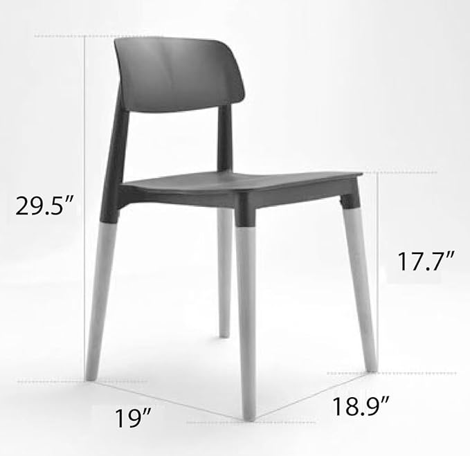 COZYBLOCK Bel Dining Bistro Cafe Style Modern Minimalist Side Chair Set of 2 (White)