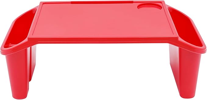 4 Pcs Kids Lap Desk Tray, Plastic Breakfast Laptop Trays, Portable Lap Bed Table with Side Pockets (20" x 10" x 7")