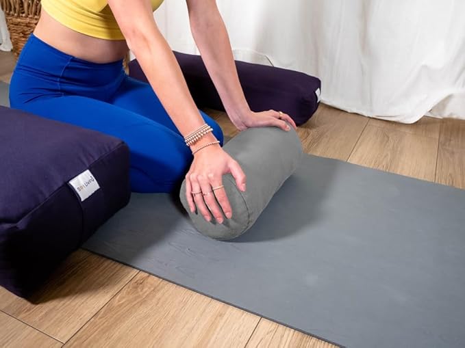 Sol Living Yoga Bolster Pillow Rectangular Meditation Cushion Cotton Meditation Accessories for Restorative Yoga Meditation Pillow Yoga Pillow Firm Body Pillow Bolster Pillow for Legs Removable Cover