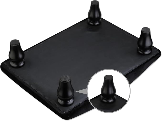 YOYETECO Small Foot Stool Ottoman with Stable Wood Legs Upholstered Footstool Padded Foot Rest Step Stool for High Beds Seat Chair Couch Sofa Patio Bedroom Living Room Office (5.9" H-Black)