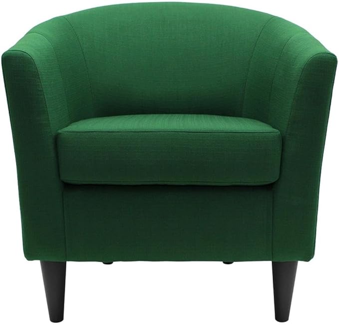 Pemberly Row 17.5" Traditional Fabric Club Chair in Emerald Green