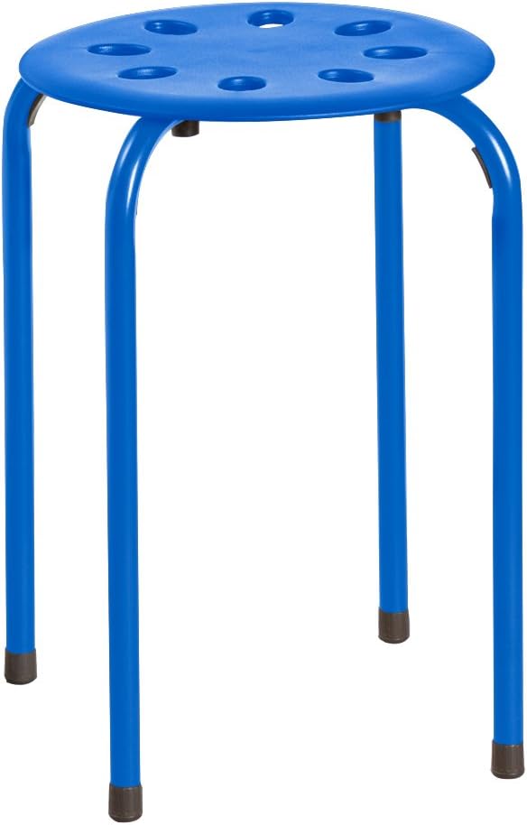 Norwood Commercial Furniture Stacking Stools for Kids and Adults, 17.75" Standard Height Portable Nesting Office and Classroom Stools, Assorted Color, Pack of 5