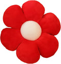 lannery Flower Plush Throw Pillows, Flower Floor Pillow Seating Cushion Toy for Reading, Room, Watching TV (25.6", red)