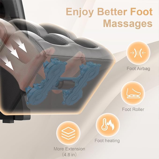 2026 Massage Chair for Full Body 4D Zero Gravity, with Heat Therapy, SL-Track Shiatsu Foot Rollers, Yoga Stretch, Heating Function, for Home Office Use,Black (Model 1)