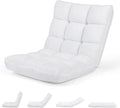 ARLIME Adjustable Floor Chair, 14-Position Lazy Sofa Chair with Back Support & Thick Padding, Portable Foldable Floor Couch for Adults, Kids, Use in Bedroom, Living Room, Home Theater (White)