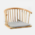 Solid Wood Floor Chair with Curved Back, Multi-Functional Low Stool for Living Room, Bedroom, Meditation Chair with Removable Cushion, Comfortable Legless Accent Chair(Natural)