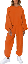 Viottiset Women's 2 Piece Outfits Sweatsuit Casual Knit Pullover Sweater Pajamas Lounge Set