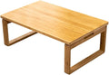 Portable Rectangle Foldable Coffee Table - Japanese Low Bamboo Table for Sitting on Floor, Dining, Tatami - Living Room Bedroom Meditation (23.6*15.7*10.2in)