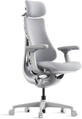 LiberNovo Dynamic Ergonomic Office Chair - Comfy Adjustable Desk Chair with Adaptive Lumbar Support, 160° Recline & Built-in Spine Stretch for Back Comfort, Home Office Long Hours Use, Gray+48cm