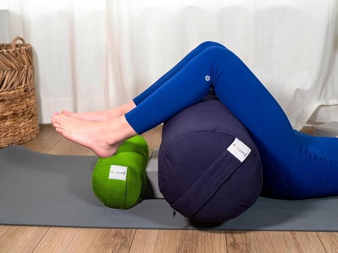 Sol Living Yoga Bolster Pillow Rectangular Meditation Cushion Cotton Meditation Accessories for Restorative Yoga Meditation Pillow Yoga Pillow Firm Body Pillow Bolster Pillow for Legs Removable Cover