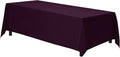 Gee Di Moda Rectangle Tablecloth - 90 x 132 Inch Eggplant Table Cloth for 6 Foot Tables with Floor-Length Drop - Heavy Duty Washable Fabric for Holiday Party, Dinner, Weddings & Baby Shower