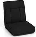 COSTWAY Folding Floor Chair, Convertible Lazy Sofa with 14-Poistion Adjustable Backrest, 5-Position Adjustable Headrest, Cushioned Floor Gaming Chair for Adults, Reading, Meditating (Black)