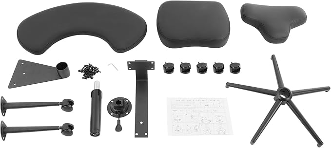 Ergonomic Floor Chair, Cross Legged Desk Chair with Back Support, 360 Swivel Kneeling Chair Adjustable Height, 286lbs Kneeling & Regular Seating for Home Office (Black)