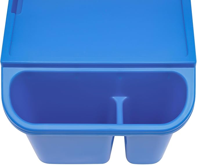 6 Pcs Kids Lap Desk Tray with Storage, 19.69 * 9.84 * 7.1in Desk Bulk Lap Table with Side Pockets and Slot, Portable Plastic Lap Bed Table for Writing Eating Game Classroom (Blue)