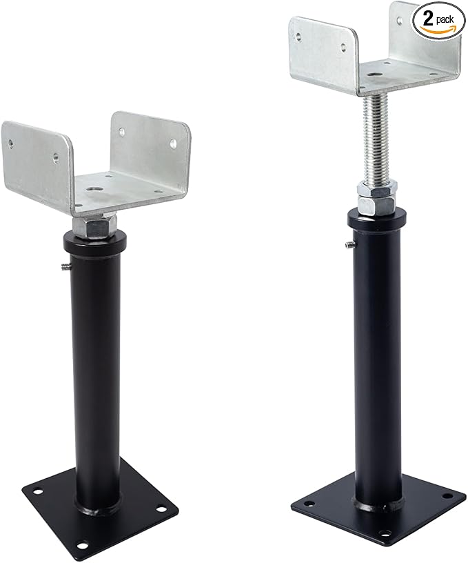 YXGJDP 2 Pack U-Shaped Floor Jack - Adjustable Steel Beam Support for 4x2, 4x4, 4x6 Joists Heavy Duty Screw Jack with U-Head Telepost & House Jack.11-14.5 Inch Adjustment Range. (U-MGCGZJ-02, 11-14.5)