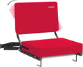 HUTMANG Stadium Seating for Bleachers, Wide Stadium Seats for Bleachers with Back Support,Portable Stadium Seat Folding Padded Comfort Stadium Chair with Shoulder Strap,Perfect for Sports Events(Red)