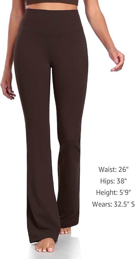 HeyNuts Harmony Flare Leggings 29"/30.5"/32.5"/34.5", High Waisted Tummy Control Wide Leg Bootcut Yoga Pants Lounge Soft