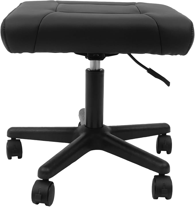 Mobile Footrest, 15.75-20in Height Adjustable Portable Foot Rest Stool, Multi-Use Stool with Lockable Wheels Under Desk Leg Rest Rolling Chair for Office, Home