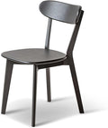 Bamskov 100% Solid Oak Wood Dining Room Chairs - Practical Kitchen Chairs - Wood Chair for Dining Room, Kitchen (1, Black)