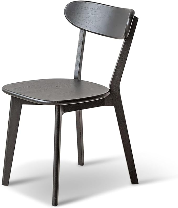 Hymus 100% Solid Oak Wood Dining Room Chairs - Practical Kitchen Chairs for Dining Room, Kitchen, Living Room (1, Black)