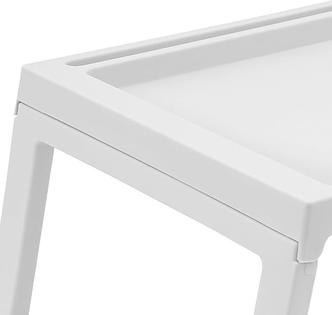 6PC Bed Tray Table with Folding Legs, Plastic Small Breakfast in Bed Tray Laptop Table Foldable Lap Desks for Eating on Sofa Laptops Sleepover Slumber Party Kids Adult (White)
